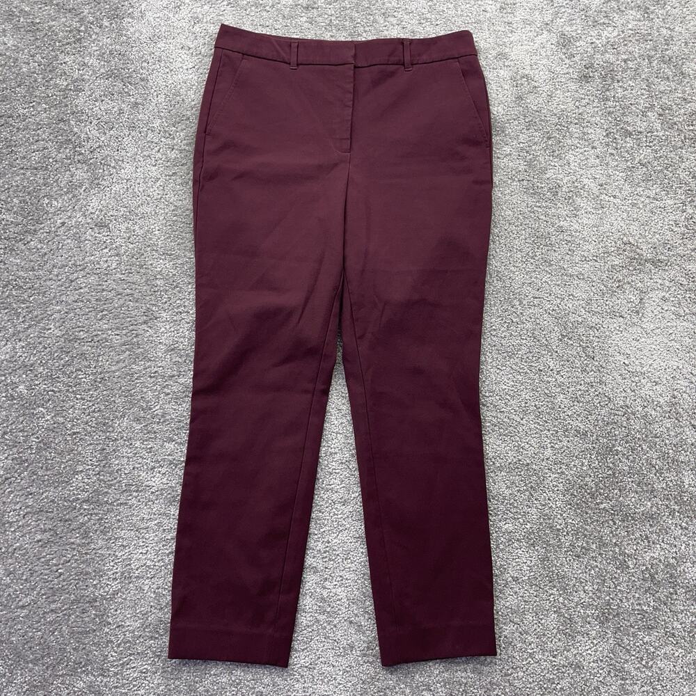 White House Black Market Dress Pants Womens 10 The Slim Ankle Chino Burgundy 27"